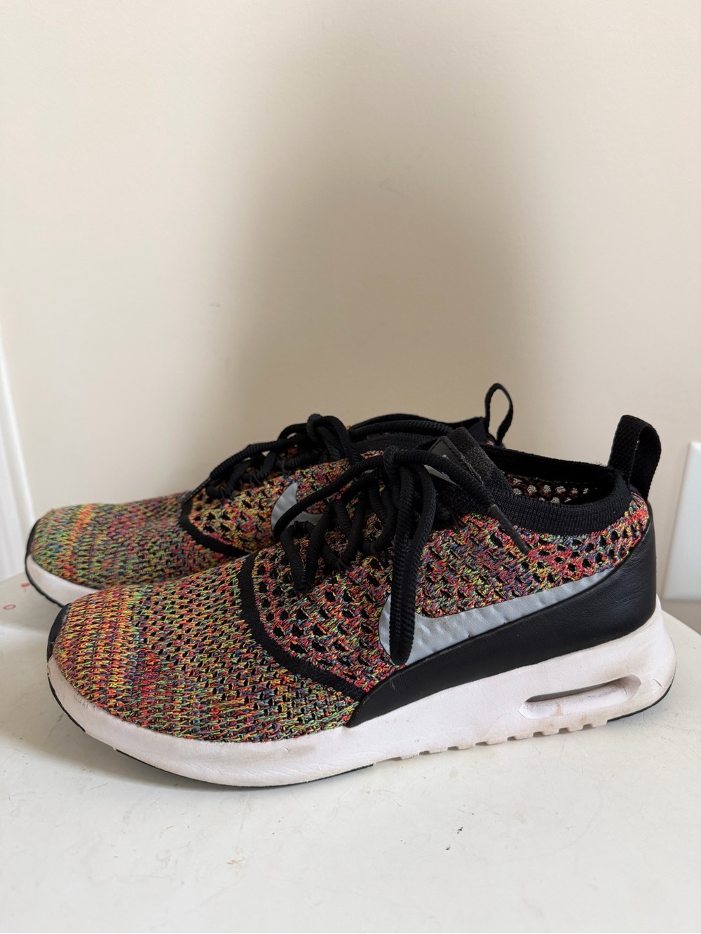 Nike Air max woman’s Thea ultra Flynit multi color colorway sneakers in 7.5